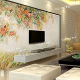 欧式田园无缝壁画 客厅卧室沙发电视背景墙手绘墙纸水彩月季花卉