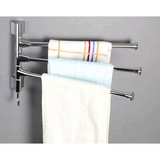 毛巾架不锈钢旋转活动毛巾杆卫生间2层浴巾架折叠挂件三四杆