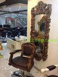 复古美发椅子 欧式玻璃钢理发椅子 新款剪发椅 高档美发椅子热卖