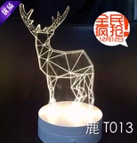 创意3D立体礼品小夜灯LED台灯USB灯卧室客厅床头灯装饰