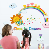 幼儿园自粘墙贴纸 教室布置黑板报装饰 儿童房间大型彩虹云朵墙贴