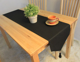 高档 欧式黑色桌旗 简约纯色新古典双层双面桌旗桌布茶几旗可定做
