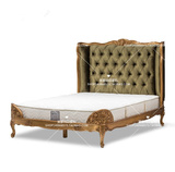 特价美式实木仿古做旧雕花双人床1.5米1.8米法式乡村亚麻布拉扣床