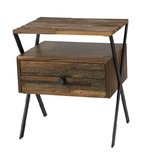 美式乡村铁艺实木复古床头柜做旧小边柜斗柜储物柜特价可定做
