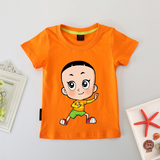 大头儿子儿童短袖 男童T恤女童纯棉衣服宝宝班服橙色打底衫幼儿园