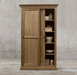 英国滑块面板双门衣柜法式美式复古实木衣柜欧美做旧储物柜~包邮