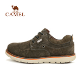 Camel骆驼户外鞋反绒皮鞋轻便耐磨系带真皮休闲男鞋