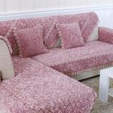 棉亚麻布艺沙发巾沙发坐垫夏季单层沙发套纯色灰色木沙发垫可定做