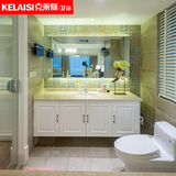 美式橡木浴室柜卫生间单人洗脸洗手盆实木挂壁式台下盆卫浴柜组合