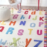 卡通儿童房卧室字母地毯幼儿园地毯客厅玄关手工地毯可爱宜家地毯