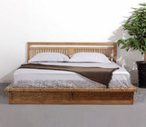 卧室老榆木双人床婚床实木免漆环保家具简约现代实木家具