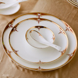景德镇餐具套装 60头欧式金边陶瓷器  骨瓷碗盘碗碟碗筷 家用送礼