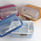 家用大号碗柜碗筷收纳箱厨房餐具收纳盒带盖放碗架沥水架盘子塑料