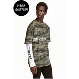 HM H&M专柜正品代购男装迷彩印花圆领短袖T恤上衣0409703001