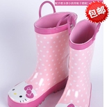 儿童kitty猫咪雨靴女童橡胶保暖防滑水鞋 韩版雨鞋亲子雨鞋