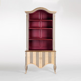 [W]奇居良品 法式新古典欧洲进口白榉木家具 书房条纹双层书柜