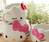 特价包邮景德镇可爱Kitty猫卡通欧式陶瓷咖啡杯套装杯马克杯
