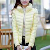 2015冬装新款韩版加厚蕾丝拼接修身短款小棉衣女装棉服棉袄外套女