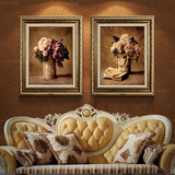 欧式古典装饰画花卉抽象玄关客厅沙发背景墙壁走廊画四组合油画