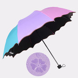 创意晴雨两用折叠黑胶遇水开花伞彩虹伞户外太阳伞遮阳伞防紫外线