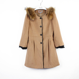 【60】X影新品冬装女装七分袖纯色修身羊毛呢大衣D42116剪标