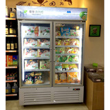 双熊双玻璃门冷冻柜 立式风冷展示柜冰淇淋海鲜速冻食品冷藏展示