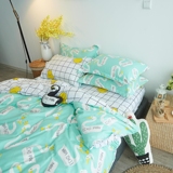 北欧简约韩式儿童小清新全棉床上用品卡通纯棉床单四件套