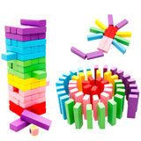 包邮 48片榉木彩色叠叠乐数字叠叠高层层叠抽积木儿童益智力玩具