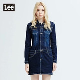 Lee正品代购 秋冬新款 女士修身长袖牛仔连体连衣裙 L14403H16Z57