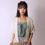 花褪-清水溪中国风春季中式日常汉服女装对襟短袖古风上衣小开衫