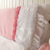 韩式粉色短毛绒公主家纺 皮床床头套床头罩床靠背罩防尘罩 2米1.2