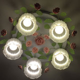 灯客厅灯卧室灯餐厅儿童灯具铁艺玫瑰花朵吸顶灯特价包邮田园花草
