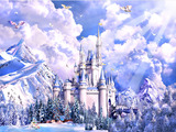 1000片成人木质拼图包邮1500 卡通冰雪奇缘梦幻唯美风景 雪中城堡