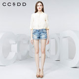 CCDD2016夏季甜美新款圆领专柜直筒外套短款女短外套C52C03994