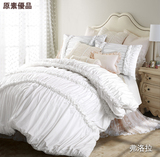 纯棉公主四件套全棉4件套欧美式田园床品1.82.0m白色床上用品床单