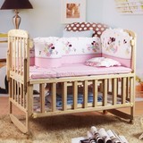 实木双层婴儿床儿童床护栏可侧放床头可加长多功能宝宝床可贴牌