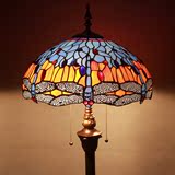 蒂凡尼落地灯 酒吧客厅卧室餐厅灯 欧式田园立灯艺术创意玻璃灯具