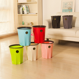 创意时尚欧式垃圾桶家用无盖塑料客厅纸篓厨房卫生间垃圾筒带压圈