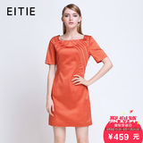 EITIE爱特爱旗舰店女装2016夏装新款时尚对称拼接修身连衣裙女装