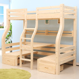 书桌床 学习床 上下床 高低床子母床双层实木 儿童实木床 儿童床