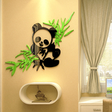 熊猫竹子3D立体水晶亚克力墙贴画客厅卧室儿童房背景墙可爱装饰品