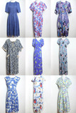 春夏装孤品复古着vintage日本原单花草图案显瘦长款纯棉质连衣裙