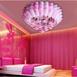 抢购粉色卧室灯 LED吸顶灯现代简约客厅灯婚房灯小女孩房间灯节能