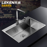 乐肯 4MM面板厚度手工水槽 304不锈钢水槽单槽厨房洗菜盆洗碗池套