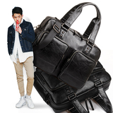 时尚男包单肩包休闲包 韩版潮流男士包包复古斜挎包手提包旅行包