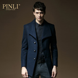 [折]PINLI品立 新品时尚男装中长款修身加厚羊毛呢大衣外套潮1275