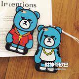 Big Bang权志龙GD同款潮牌 krunk熊iphone6s手机壳苹果6plus外壳