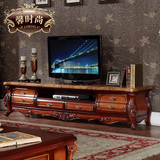 欧式大理石电视柜实木法式雕花电视柜新古典喷漆美式小户型电视柜