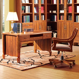 美式乡村书桌椅 中式现代书台 简约实木写字台 书房家用办公桌