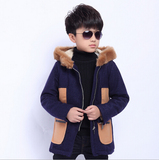 韩版童装外套 2015秋冬男童呢大衣加厚毛呢子外套冬季儿童外套